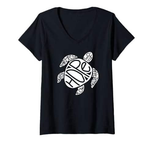 Damen Schildkröte Der Hoffnung Ruhig Langsam Sanft T-Shirt mit V-Ausschnitt Damen Schildkröte Der Hoffnung Ruhig Langsam Sanft T-Shirt mit V-Ausschnitt von Introvertierte Tierfreunde Und Naturfreunde
