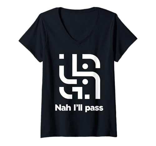 Damen Nah I'll Pass Introvertierte Entschuldigung Humor ||- T-Shirt mit V-Ausschnitt Damen Nah I'll Pass Introvertierte Entschuldigung Humor ||- T-Shirt mit V-Ausschnitt von Introvertierte soziale Energie Entschuldigung