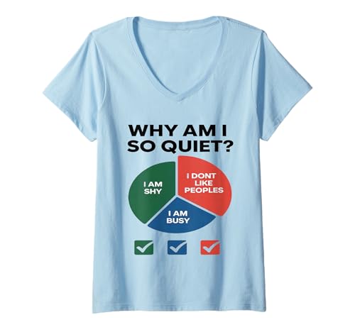 Damen Warum Bin ich so introvertiert? Humor Sozial unbeholfen T-Shirt mit V-Ausschnitt Damen Warum Bin ich so introvertiert? Humor Sozial unbeholfen T-Shirt mit V-Ausschnitt von Introvertierter Stolz Sozialangst Buchliebhaber