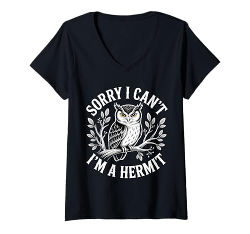 Damen Sorry I Can't I'm A Hermit Introverties Entschuldigung |- T-Shirt mit V-Ausschnitt Damen Sorry I Can't I'm A Hermit Introverties Entschuldigung |- T-Shirt mit V-Ausschnitt von Introvertiertes Verkleidungshumor