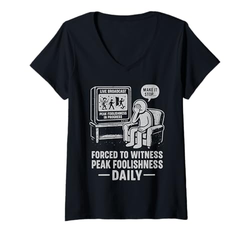 Damen Sarkastische Augenrolle Meme Humor Introvertierte Büro T-Shirt mit V-Ausschnitt Damen Sarkastische Augenrolle Meme Humor Introvertierte Büro T-Shirt mit V-Ausschnitt von Introverts Thinkers Office Worker Humor
