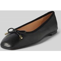 INUOVO Ballerinas aus Leder mit Schleifen-Applikation in Black, Größe 41 von Inuovo