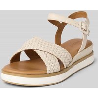 INUOVO Sandalette aus Leder in Flecht-Optik in Offwhite, Größe 42 von Inuovo