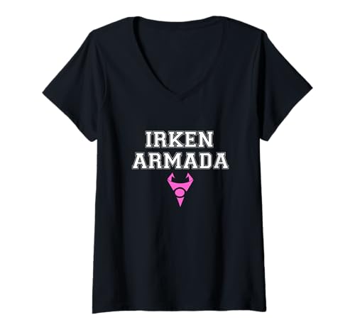Damen Invader Zim Irken Armada Emblem Minimal Sci Fi Look T-Shirt mit V-Ausschnitt Damen Invader Zim Irken Armada Emblem Minimal Sci Fi Look T-Shirt mit V-Ausschnitt von Invader Zim