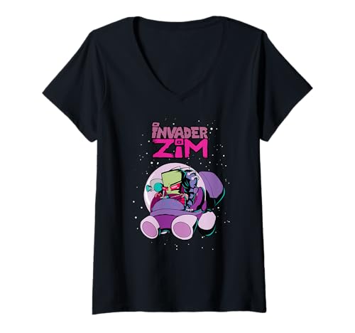 Damen Invader Zim Raketenschiff T-Shirt mit V-Ausschnitt Damen Invader Zim Raketenschiff T-Shirt mit V-Ausschnitt von Invader Zim