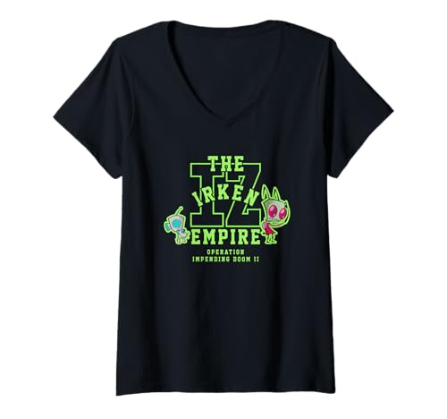 Damen Invader Zim The Irken Empire Operation Impending Doom II T-Shirt mit V-Ausschnitt von Invader Zim