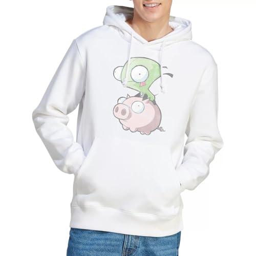 Invader Zim Unisex Gir and Pig Hoodie Kapuzenpullover, weiß, L Invader Zim Unisex Gir and Pig Hoodie Kapuzenpullover, weiß, L von Invader Zim