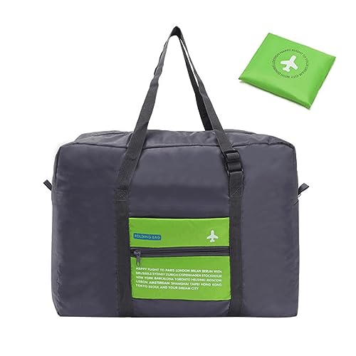 Invaxe Faltbare Reisetasche, Handgepäck Sporttasche Weekender Damen Duffle Tasche Herren Reisetaschen Wasserfest Handtasche für Fitnessstudio, Sport im Freien, Urlaub (A (Grün)) von Invaxe