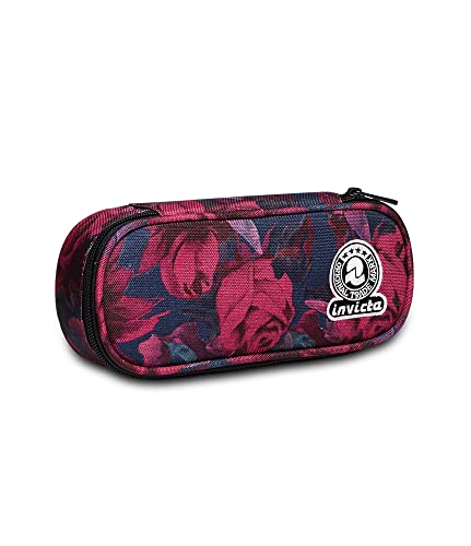 Federmäppchen INVICTA, Mäppchen, Federtasche für Schreibwaren, Mädchen&Jungen, Schule und Gymnasium, Teenager, rosa, ROUND PLUS ROSESFANTASY von Invicta