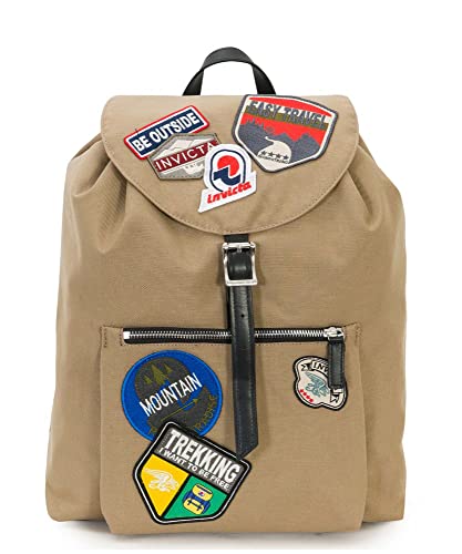 INVICTA ALPINO PATCH HERITAGE Rucksack, Backpack, Daypack, Tasche, Italienisches Design mit Lederdetails;Leicht und Kompakt für Reise und Ausflüge, Damen, Herren & Teenager, blau von Invicta