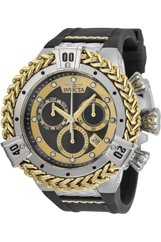 INVICTA Bolt Herren, 53 mm, Edelstahl, Gold + Stahl, Schwarz, Schwarz, Gold von Invicta