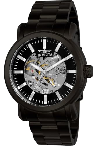 Invicta Vintage 22576 Herren Uhr - Wasserdicht - Analog - Automatikuhr - Edelstahl mit schwarzen zifferblat - 45mm von Invicta