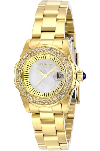 Invicta Angel 28444 Damen Uhr - Wasserdicht - Analog - Quarzuhrwerk - Edelstahl mit Perlmutt zifferblat - 30mm von Invicta