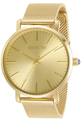 Invicta Angel 31071 Damen Uhr - Wasserdicht - Analog - Quarzuhrwerk - Edelstahl mit goldenen zifferblat - 38mm von Invicta