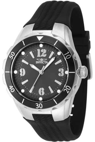 Invicta Angel 48849 Damen Uhr - Wasserdicht - Analog - Quarzuhrwerk - Edelstahl mit grauen zifferblat - 38mm von Invicta