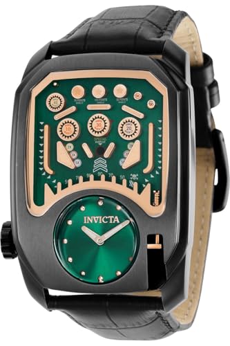 Invicta Cuadro 35452 Herren Uhr - Wasserdicht - Analog - Quarzuhrwerk - Edelstahl mit grünen zifferblat - 41mm von Invicta