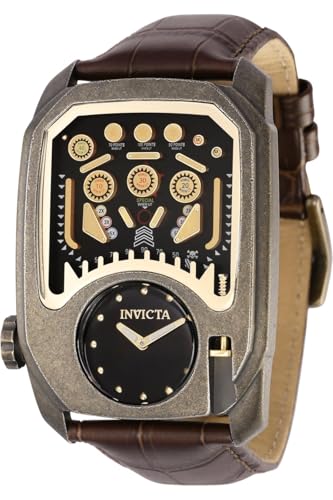 Invicta Cuadro 35454 Herren Uhr - Wasserdicht - Analog - Quarzuhrwerk - Edelstahl mit schwarzen zifferblat - 41mm von Invicta