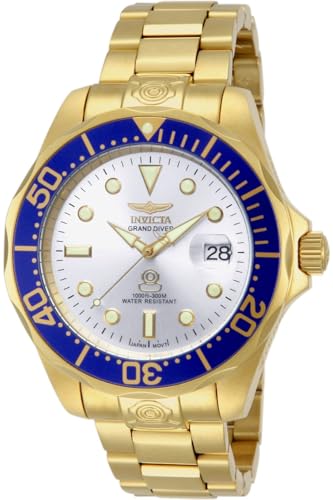 Invicta Grand Diver 13872 Herren Uhr - Wasserdicht - Analog - Automatikuhr - Edelstahl mit silbernen zifferblat - 47mm von Invicta