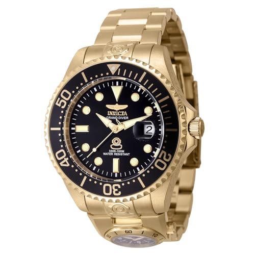 Invicta Grand Diver 45816 Herren Uhr - Wasserdicht - Analog - Automatikuhr - Edelstahl mit schwarzen zifferblat - 47mm von Invicta