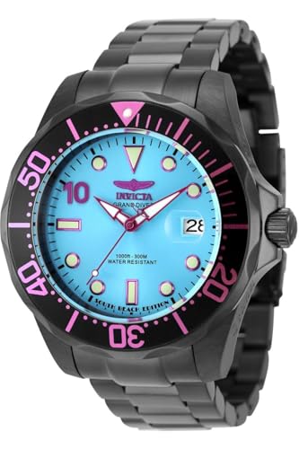 Invicta Grand Diver 48706 Herren Uhr - Wasserdicht - Analog - Automatikuhr - Edelstahl mit blauen zifferblat - 47mm von Invicta