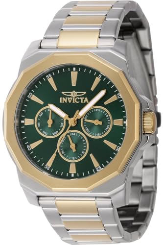 INVICTA Herren Analog Quarz Uhr mit Edelstahl Armband 46847 von Invicta