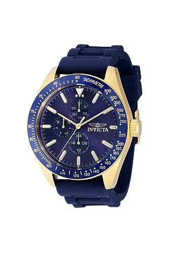 Invicta Herren-Armbanduhr Aviator 45 mm Silikon Quarz Blau (Modell: 38403), Blau, Flieger von Invicta