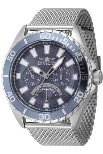 Invicta Herren Pro Diver 46 mm Edelstahl Quarzuhr Silber (Modell: 46905) Silber Fashion, Silber, Modisch von Invicta