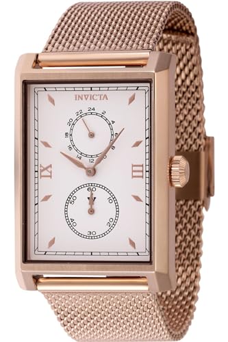 Invicta Herren Vintage 30 mm Edelstahl Quarz Uhr Rose Gold (Modell 46861) Rose Gold Fashion, Rotgold, Modisch von Invicta
