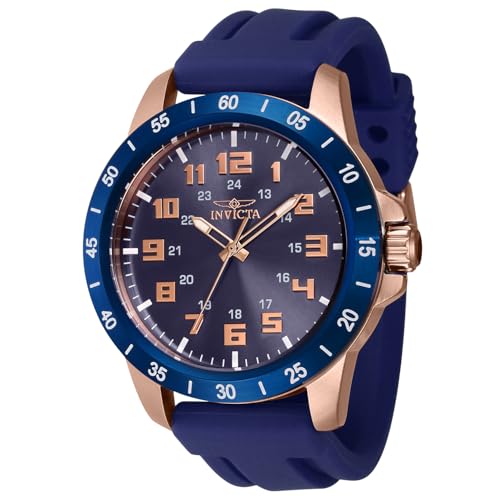 Invicta Pro Diver 40001 Herren Uhr - Wasserdicht - Analog - Quarzuhrwerk - Edelstahl mit blauen zifferblat - 45mm von Invicta