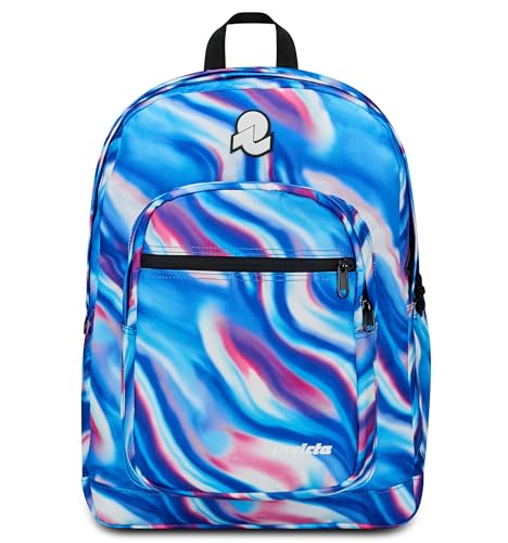 Invicta Jelek Fantasy Schulrucksack, Blau, Doppel-Rucksack mit super geräumigem Fach mit PC- oder Tablet-Tasche, Trinkflasche und Tasche mit Organizer, mittlerer Rucksack oben und Reisen, Mädchen, von Invicta