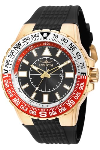 Invicta Aviator 19271 Herren Uhr - Wasserdicht - Analog - Quarzuhrwerk - Edelstahl mit schwarzen zifferblat - 52mm Invicta Aviator 19271 Herren Uhr - Wasserdicht - Analog - Quarzuhrwerk - Edelstahl mit schwarzen zifferblat - 52mm von Invicta