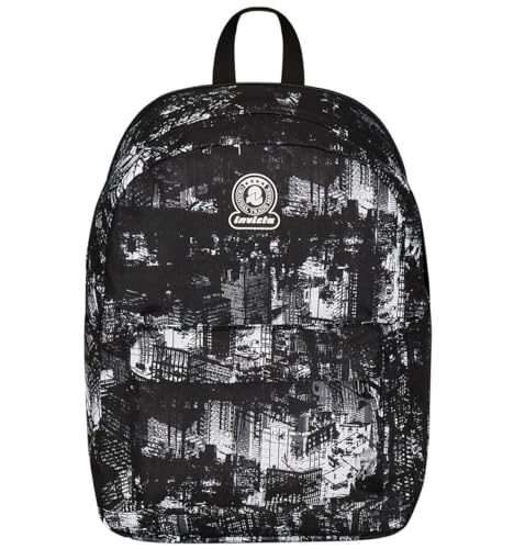 Invicta Ollie Fantasy Rucksack mit einem Fach, Full Space, schwarz, mit ausziehbarem Band mit Reißverschluss, maximale Kapazität, Trinkflaschentasche und Laptop-Fach, Schule & Reisen, Jungen, Schwarz von Invicta