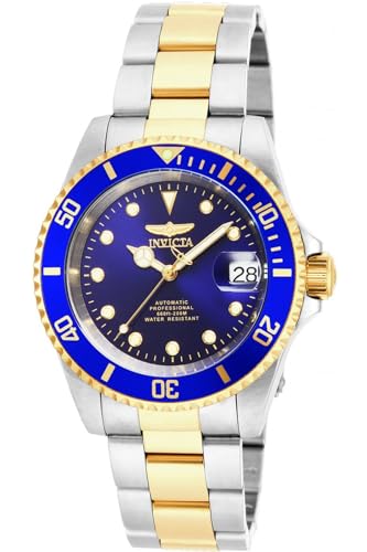 Invicta Pro Diver 17045 Herren Uhr - Wasserdicht - Analog - Automatikuhr - Edelstahl mit blauen zifferblat - 40mm von Invicta