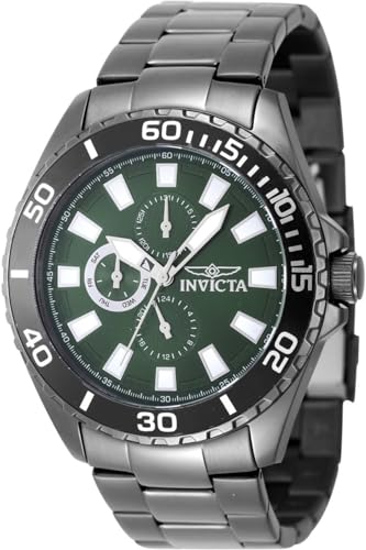 Invicta Pro Diver 29930 Herren uhr - Wasserdicht - Analog - Quarzuhrwerk - Edelstahl mit grünen zifferblat - 46mm von Invicta