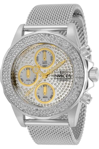 Invicta Pro Diver 32934 Damen Uhr - Wasserdicht - Analog - Quarzuhrwerk - Edelstahl mit silbernen zifferblat - 38mm von Invicta