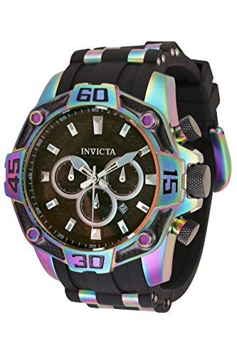 Invicta Pro Diver 33835 Herren Uhr - Wasserdicht - Analog - Quarzuhrwerk - Edelstahl mit Multicolor zifferblat - 52mm von Invicta
