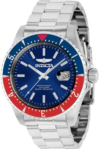 Invicta Pro Diver 36784 Herren Uhr - Wasserdicht - Analog - Automatikuhr - Edelstahl mit blauen zifferblat - 44mm von Invicta