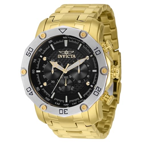 Invicta Pro Diver 38443 Herren Uhr - Wasserdicht - Analog - Quarzuhrwerk - Edelstahl mit schwarzen zifferblat - 50mm von Invicta