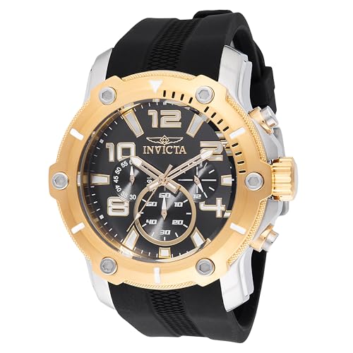 Invicta Pro Diver 45738 Herren Uhr - Wasserdicht - Analog - Quarzuhrwerk - Edelstahl mit schwarzen zifferblat - 51mm von Invicta