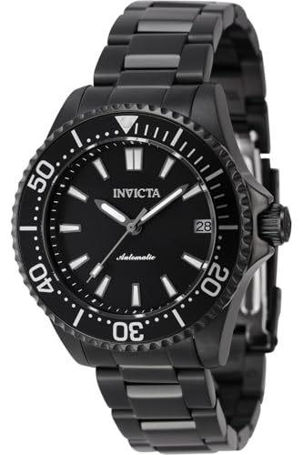 Invicta Pro Diver 46650 Uhr - Wasserdicht - Analog - Automatikuhr - Edelstahl mit schwarzen zifferblat - 38mm von Invicta