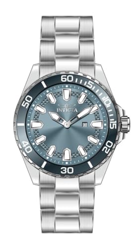 Invicta Pro Diver 46893 Herren Uhr - Wasserdicht - Analog - Quarzuhrwerk - Edelstahl mit blauen zifferblat - 46mm von Invicta