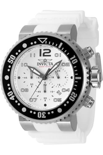 Invicta Pro Diver 47193 Herren Uhr - Wasserdicht - Analog - Quarzuhrwerk - Edelstahl mit silbernen zifferblat - 52mm von Invicta