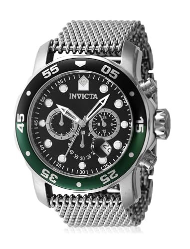 Invicta Pro Diver 47580 Herren uhr - Wasserdicht - Analog - Quarzuhrwerk - Edelstahl mit grünen zifferblat - 48mm von Invicta