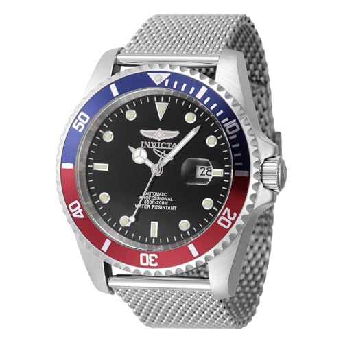 Invicta Pro Diver 47965 Herren Uhr - Wasserdicht - Analog - Automatikuhr - Edelstahl mit schwarzen zifferblat - 47mm von Invicta