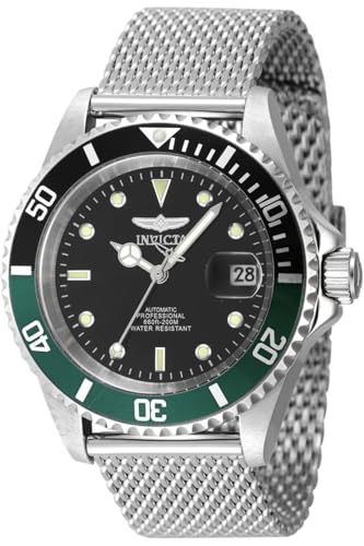 Invicta Pro Diver 48072 Herren Uhr - Wasserdicht - Analog - Automatikuhr - Edelstahl mit schwarzen zifferblat - 40mm von Invicta