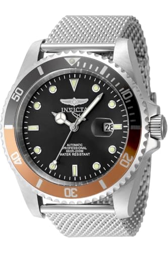 Invicta Pro Diver 48631 Herren Uhr - Wasserdicht - Analog - Automatikuhr - Edelstahl mit grauen zifferblat - 47mm von Invicta