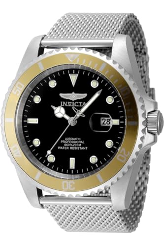 Invicta Pro Diver 48885 Herren Uhr - Wasserdicht - Analog - Automatikuhr - Edelstahl mit schwarzen zifferblat - 47mm von Invicta