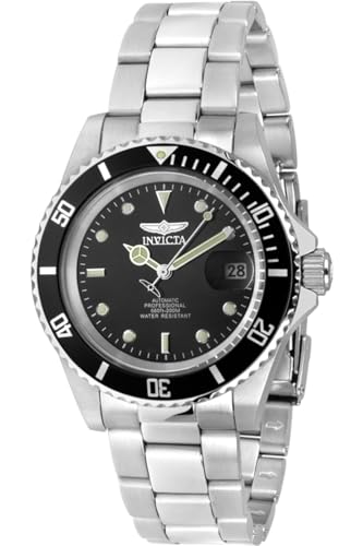 Invicta Pro Diver 8926OB Herren-Armbanduhr – wasserdicht – Analog – Automatikwerk – Edelstahl mit schwarzem Zifferblatt – 40 mm von Invicta