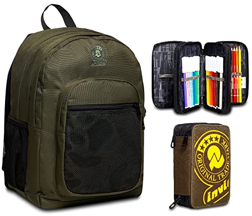 Invicta RUCKSACK DIAL LOGO mit Trinkflaschenfach,Sport und Freizeit, italienisches Design Federmäppchen, Mäppchen, mehrfarbig, Federtasche für Schreibwaren, Etui mit Stiften, Kugelschreiber von Invicta