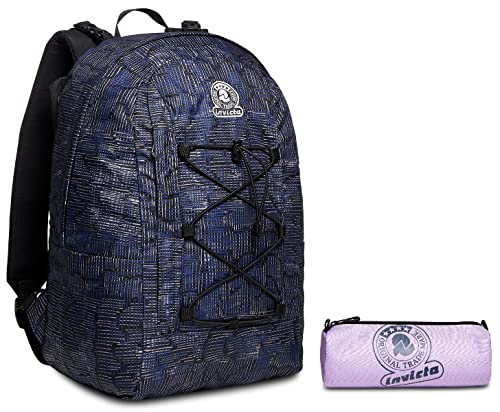 Invicta RUCKSACK TWIST STREAK,Schultasche für Teenager, Mädchen & Jungen,für Schule, Sport&Freizeit,mit Trinkflaschenfach+ Federmäppchen,Mäppchen, Federtasche für Schreibwaren,Schule und Gymnasium. von Invicta